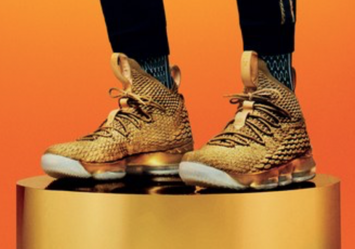 lebron gold shoes