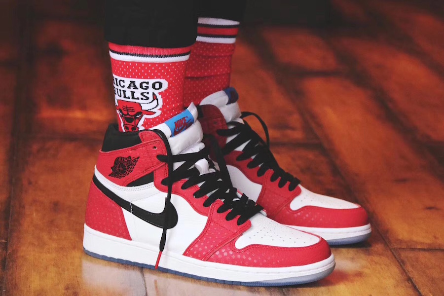 spider man jordan 1 on feet