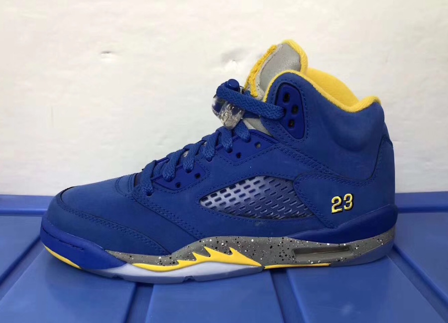 blue and yellow jordan 5 release date