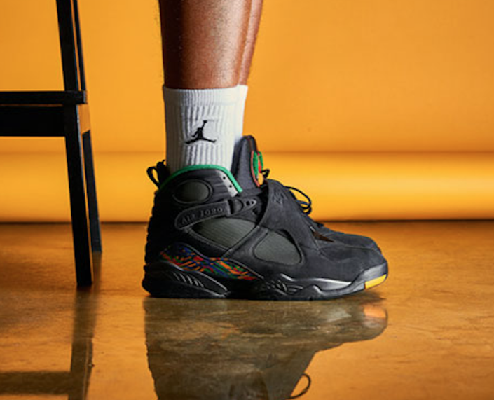 jordan 8 tinker air raid on feet